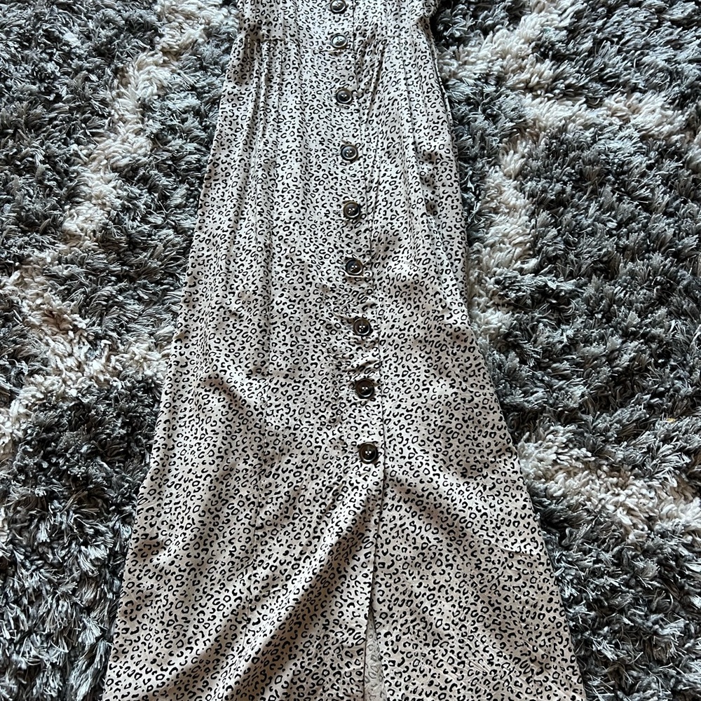Japna Black and White Patterned Maxi Dress